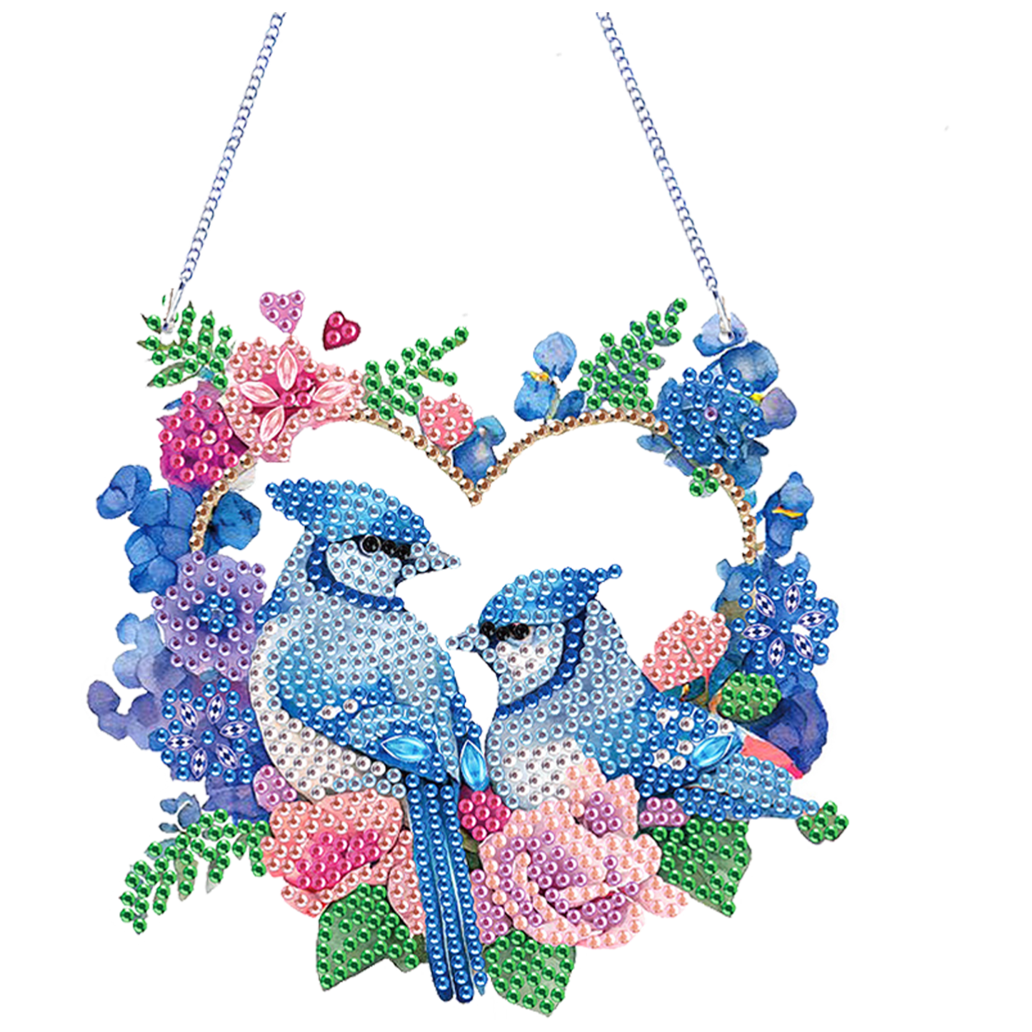 4Pcs Bluebird Cardinal 2D Flat DIY Diamond Painting Kit Home Crystal Art Pendant