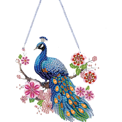 4Pcs Flower Bird 2D Flat DIY Diamond Painting Kit Home Wall Crystal Art Pendant
