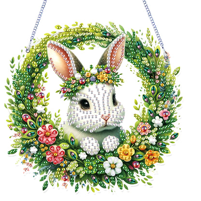 4Pcs Easter 2D Flat DIY Diamond Painting Kit Crystal Art Pendant for Home Wall