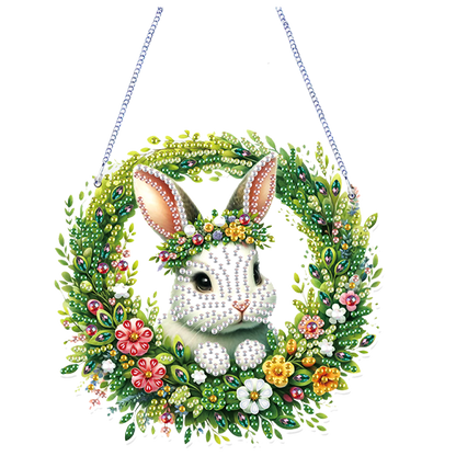 4Pcs Easter 2D Flat DIY Diamond Painting Kit Crystal Art Pendant for Home Wall