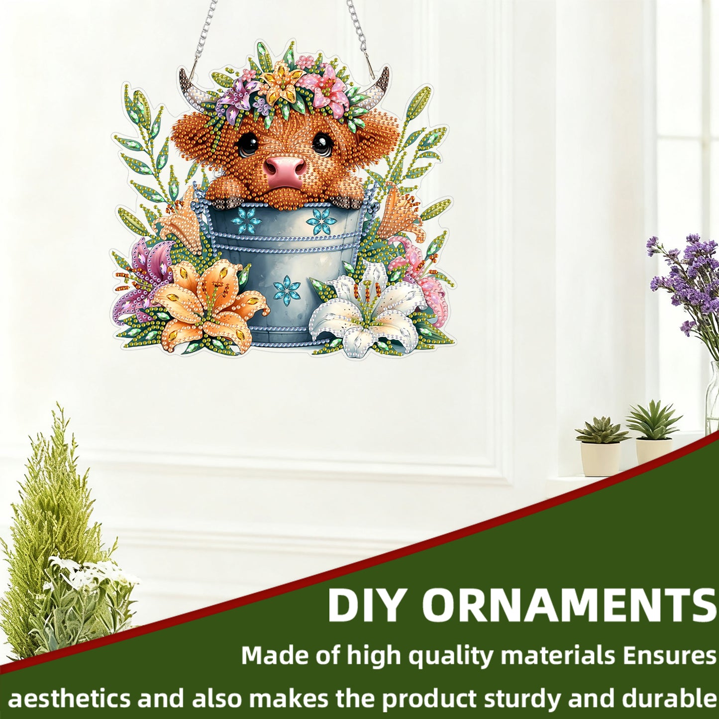 Lily 2D Flat DIY Acrylic Diamond Art Paintings Pendant for Home Wall Decor Charm