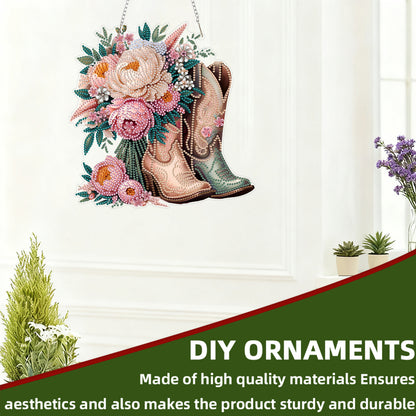 Boots 2D Flat DIY Acrylic Diamond Art Paintings Pendant for Home Wall Decor