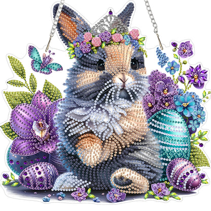Rabbit 2D Flat DIY Acrylic Diamond Art Paintings Pendant for Home Wall Decor