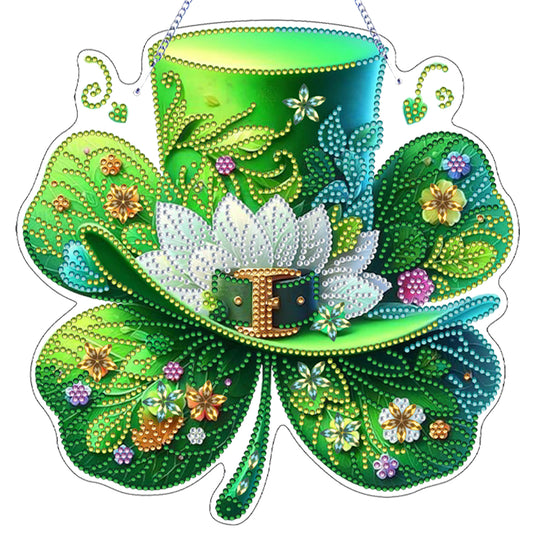 St Patricks Day 1 DIY 2D Flat Acrylic Diamond Painting Dots Pendant for Adults