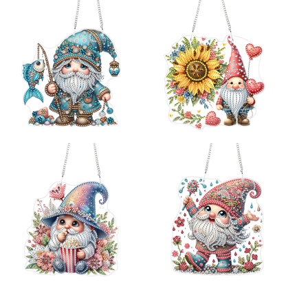 4pcs Goblin DIY 2D Flat Acrylic Diamond Painting Pendant Kit for Home Decor
