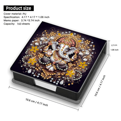 Animals Flowers PU DIY 5D Diamond Painting Note Box 640 Blank Notepad for Office