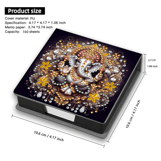 Animals Flowers PU DIY 5D Diamond Painting Note Box 640 Blank Notepad for Office