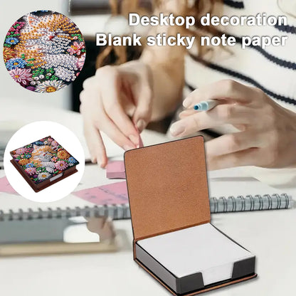 Kitty Wooden DIY 5D Diamond Painting Note Box 640 Notepads Office Home