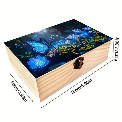 Butterflies Flowers DIY Wooden 5D Diamond Art Diamond Art Storage Box for Adults