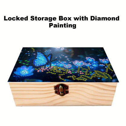 Butterflies Flowers DIY Wooden 5D Diamond Art Diamond Art Storage Box for Adults