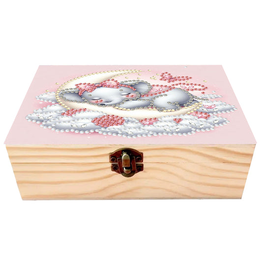 Moon Elephant DIY Wooden 5D Diamond Art Diamond Art Storage Box for Adults Gifts