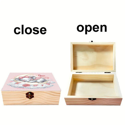 Moon Elephant DIY Wooden 5D Diamond Art Diamond Art Storage Box for Adults Gifts