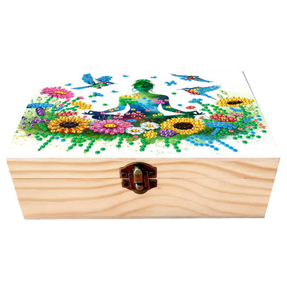 Mindful Sitting DIY Wooden 5D Diamond Art Diamond Art Storage Box for Adult Gift