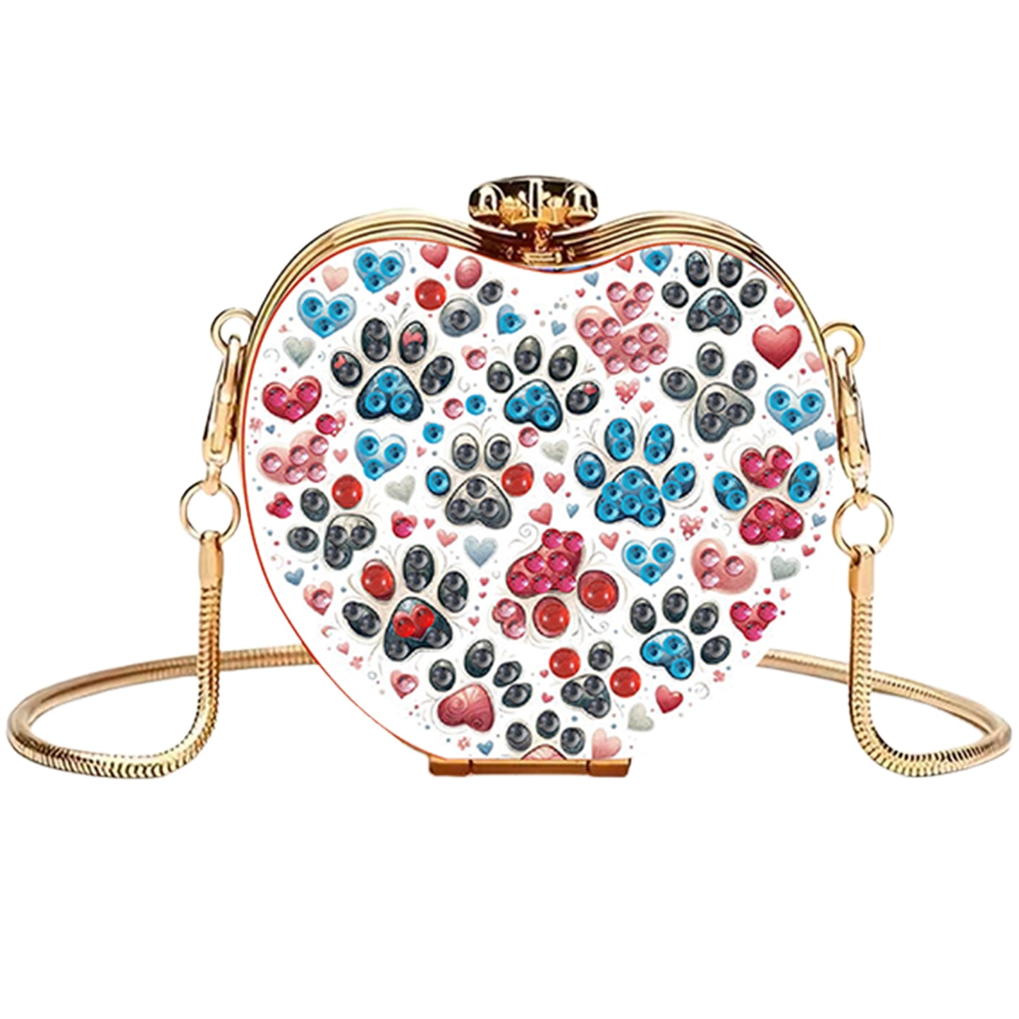 Cat Paw DIY Acrylic Love Art Diamond Painting Coin Purse with Chain for Women