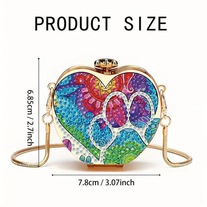 Big Cat Paw DIY Acrylic Love Art Diamond Painting Coin Purse w/ Chain for Women