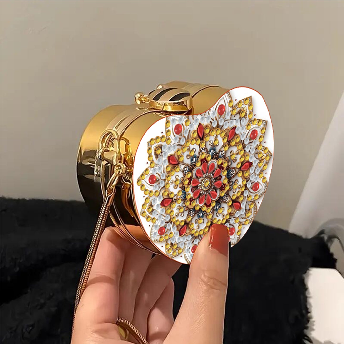 Dandelion DIY Acrylic Love Art Diamond Painting Coin Purse with Chain for Women