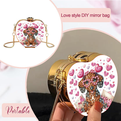 Dachshund DIY Acrylic Love Art Diamond Painting Coin Purse with Chain for Women