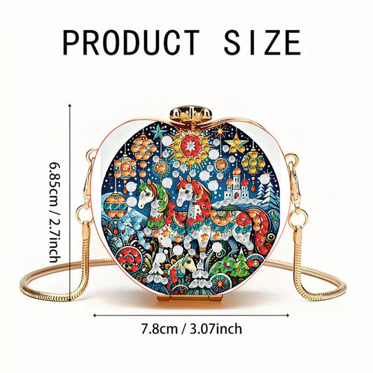 Horse DIY Acrylic Love Art Diamond Painting Coin Purse with Chain for Women Girl