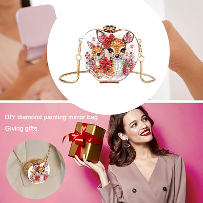 Reindeer DIY Acrylic Love Art Diamond Painting Coin Purse with Chain for Women
