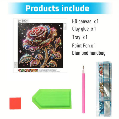 Rose Lily - Special Shaped Drill Diamond Painting 30*30CM