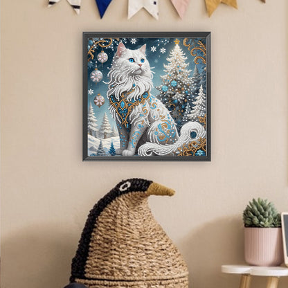 Winter Cat - Special Shaped Drill Diamond Painting 30*30CM