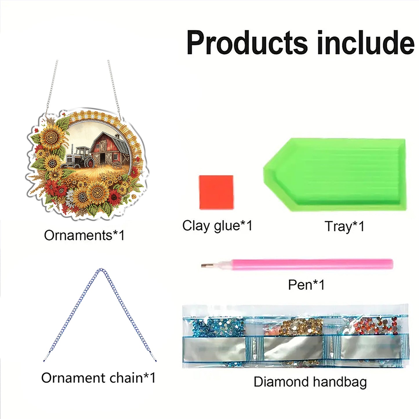 Paddy 2D Flat DIY Diamond Painting Kits Window Hanging Wall Door Decoration