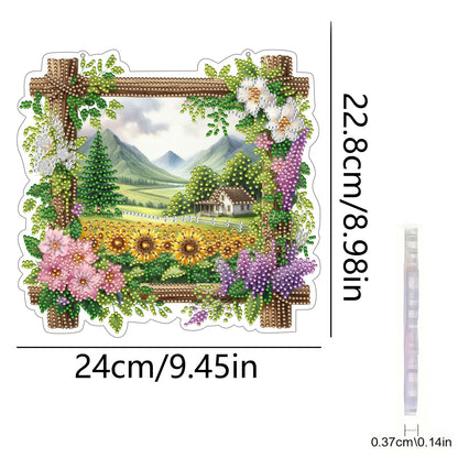 Rural Fields 2D Flat DIY Diamond Painting Kits Window Hanging for Home Decor