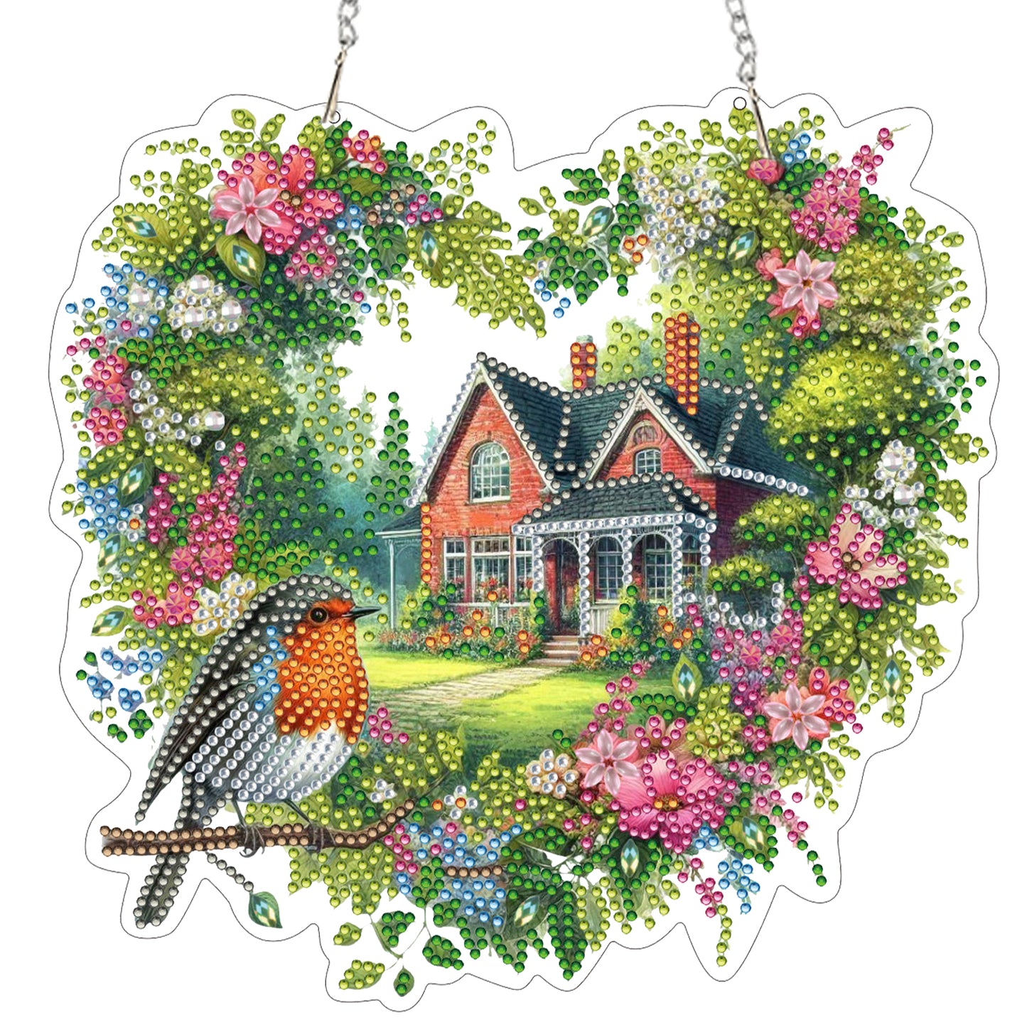 Cabin in The Woods 2D Flat DIY Diamond Painting Kits Window Hanging Home Decor