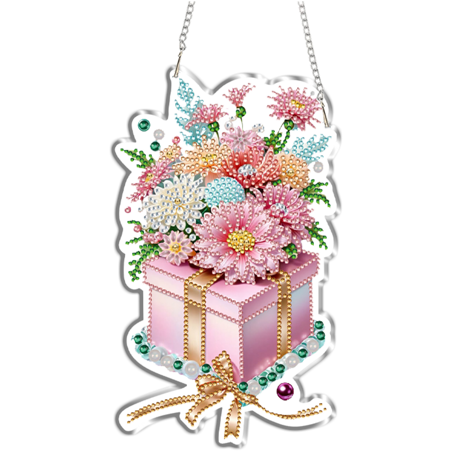 Flower Gifts 2D Flat DIY Diamond Painting Kits Window Hanging for Home Decor