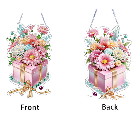 Flower Gifts 2D Flat DIY Diamond Painting Kits Window Hanging for Home Decor