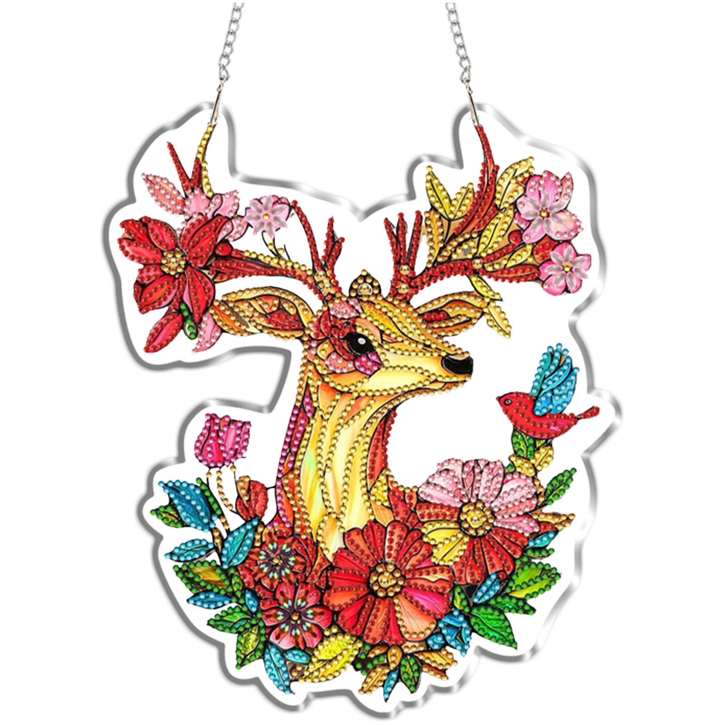 Elk 2D Flat DIY Diamond Painting Kit Window Hanging DIY Home Decor Hanging Charm