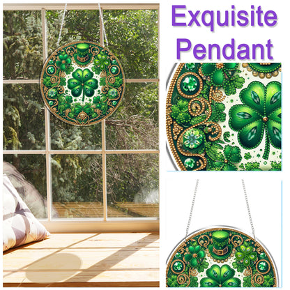 Four-Leaf Clover 2D Flat DIY Diamond Painting Kits Window Hanging for Home Decor