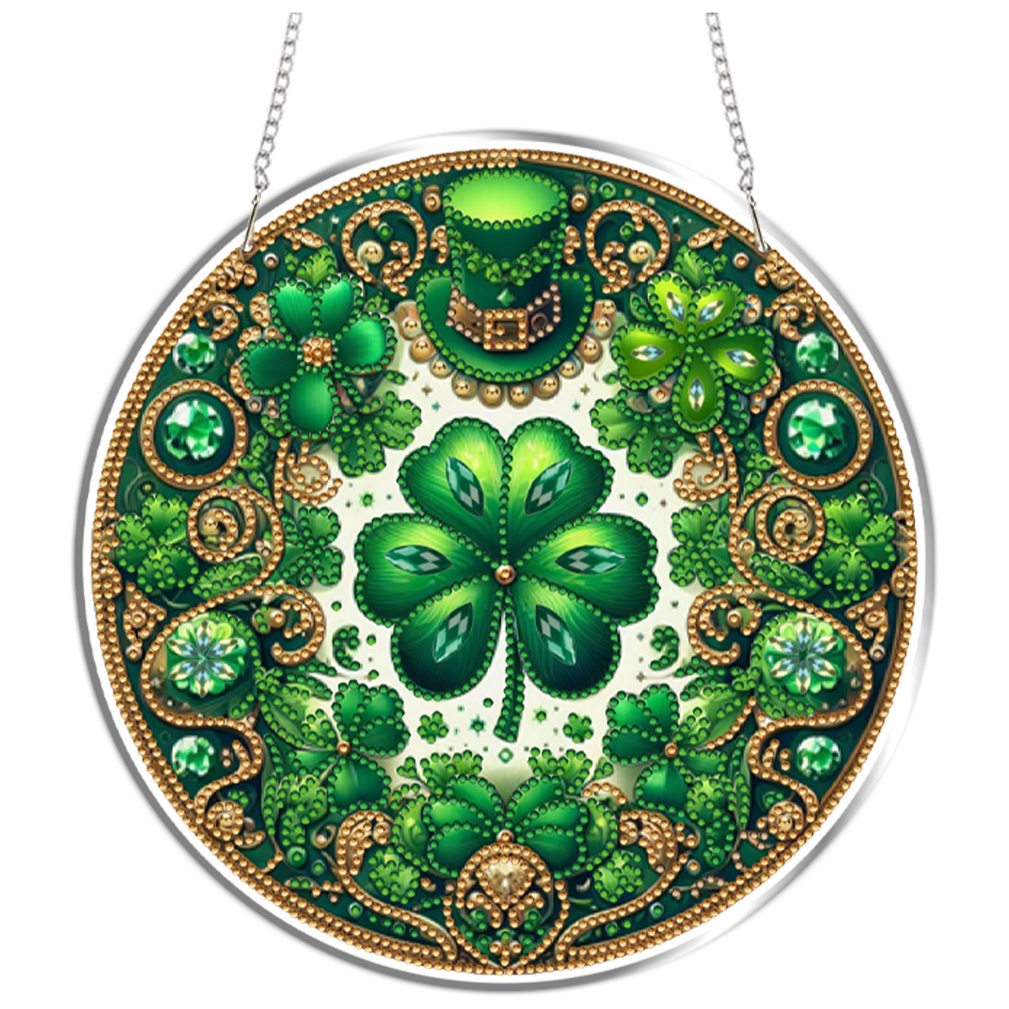 Four-Leaf Clover 2D Flat DIY Diamond Painting Kits Window Hanging for Home Decor