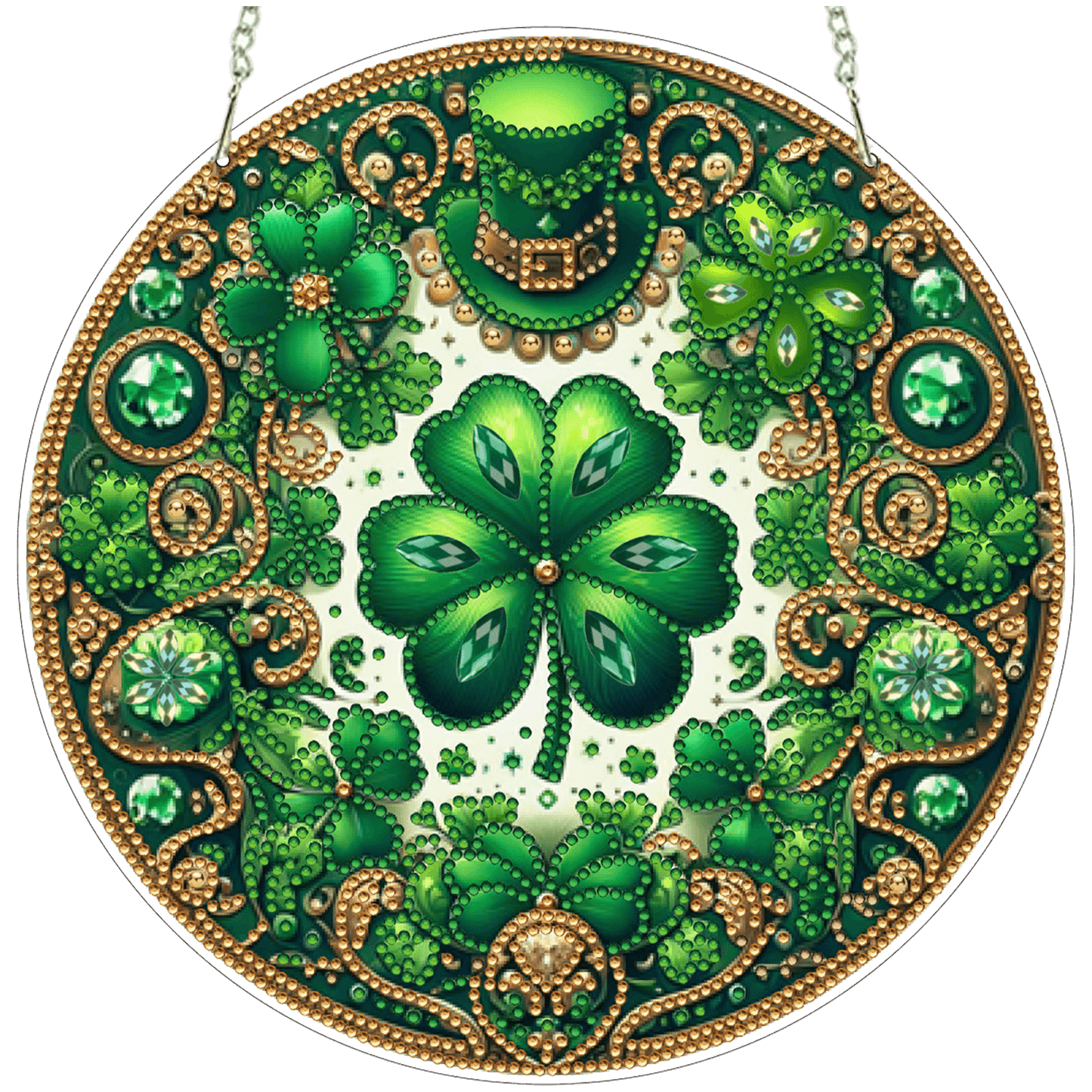 Four-Leaf Clover 2D Flat DIY Diamond Painting Kits Window Hanging for Home Decor