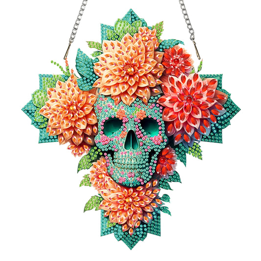 Crosses Skulls 2DFlat DIY Acrylic Diamond Painting Kit Window Hanging Home Decor