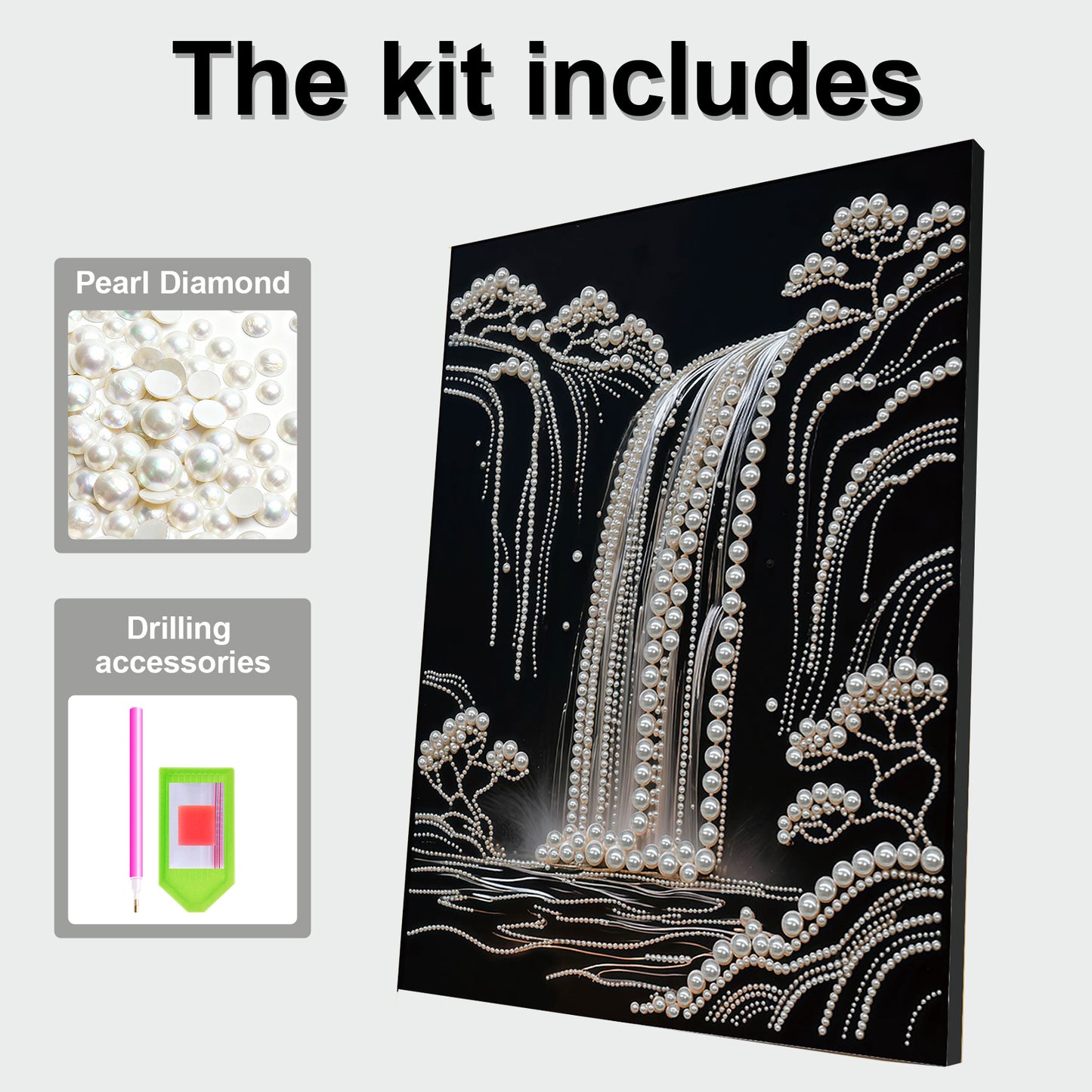 Waterfall - DIY Pearl Gem Art Diamond Painting Kits With Framefor Home Decor -30x40cm
