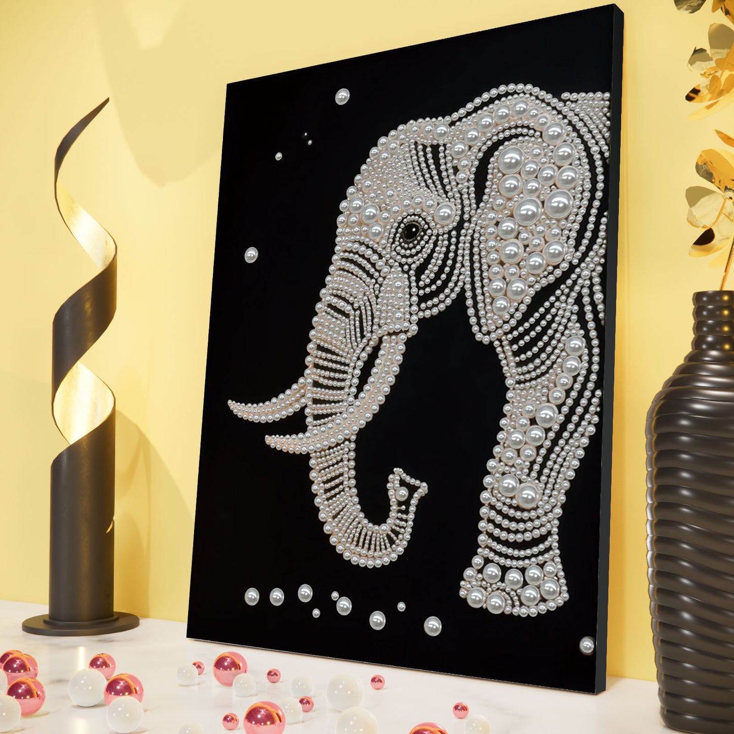 Elephants - DIY Pearl Gem Art Diamond Painting Kits With Framefor Home Decor -30x40cm