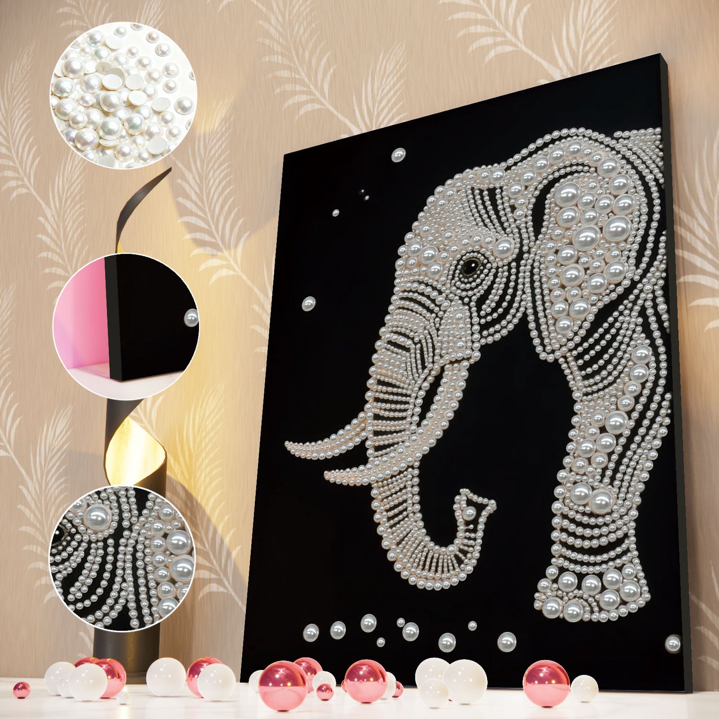 Elephants - DIY Pearl Gem Art Diamond Painting Kits With Framefor Home Decor -30x40cm