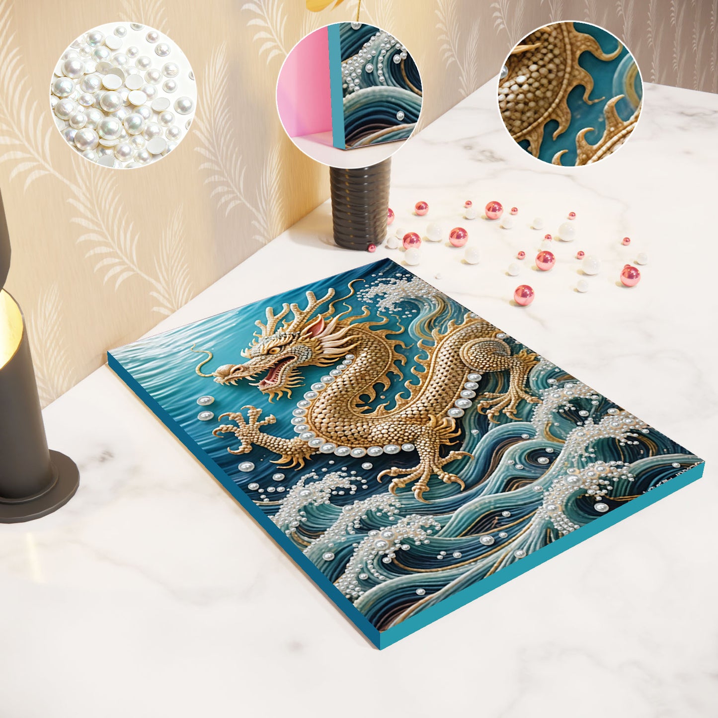 Dragon - DIY Pearl Gem Art Diamond Painting Kits With Framefor Home Decor -30x40cm