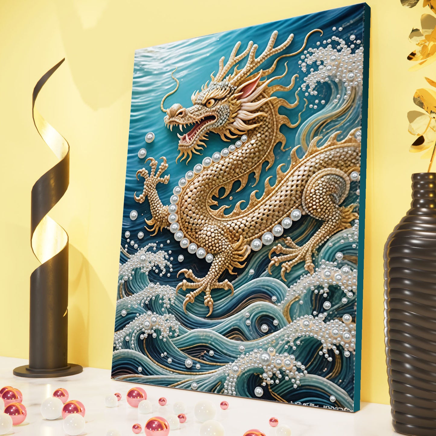 Dragon - DIY Pearl Gem Art Diamond Painting Kits With Framefor Home Decor -30x40cm
