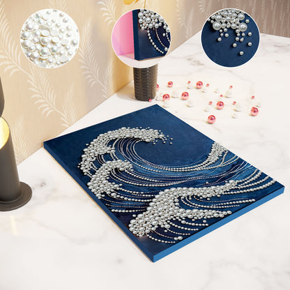 Wave - DIY Pearl Gem Art Diamond Painting Kits With Framefor Home Decor -30x40cm