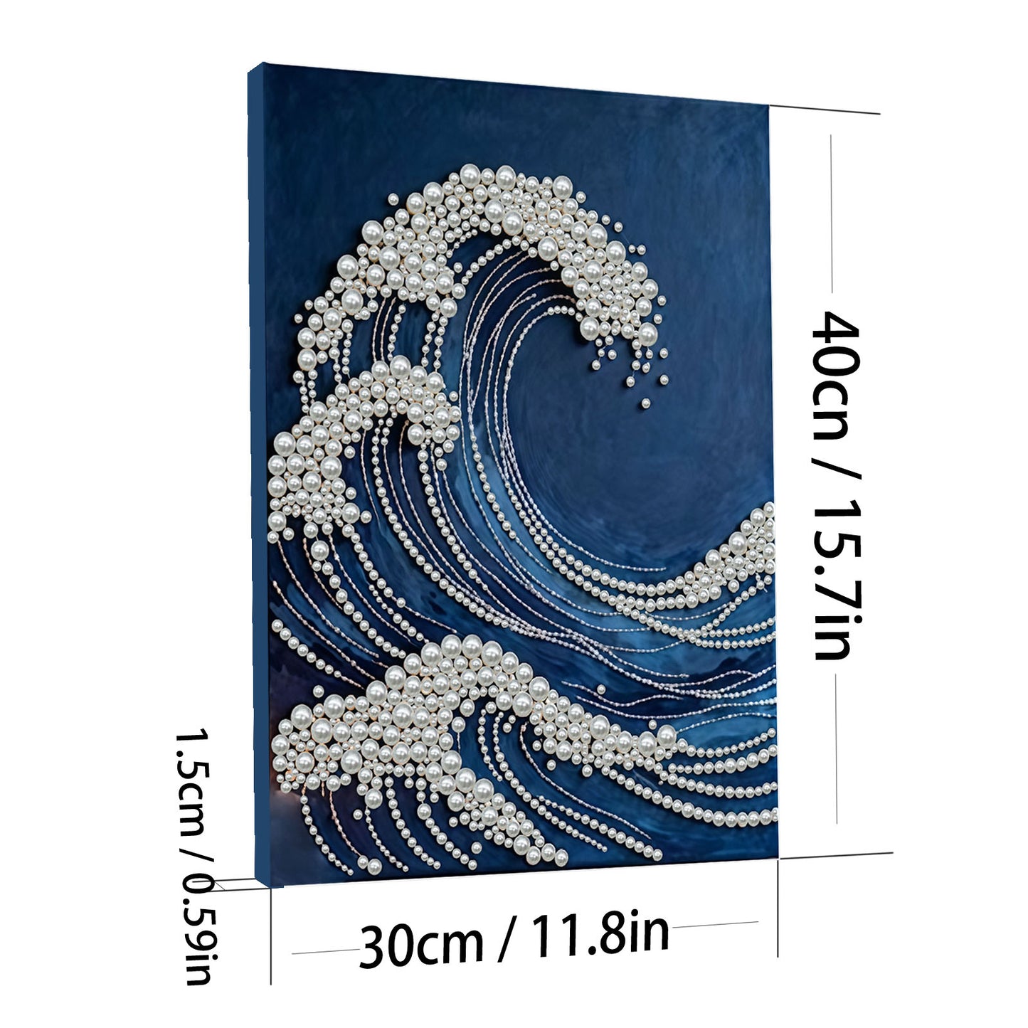 Wave - DIY Pearl Gem Art Diamond Painting Kits With Framefor Home Decor -30x40cm