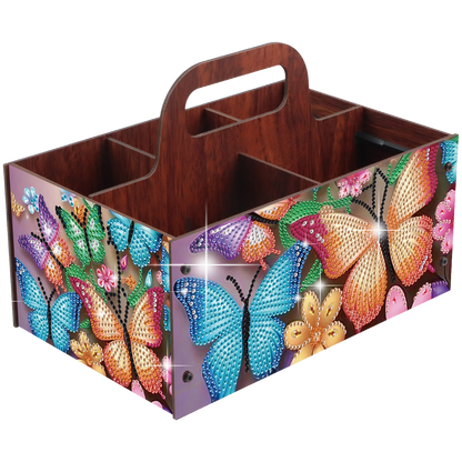 Butterfly DIY Wooden Diamond Art Painting Storage Box with Handheld Home Decor