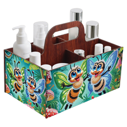 Bee DIY Wooden Diamond Art Painting Storage Box with Handheld Home Decor