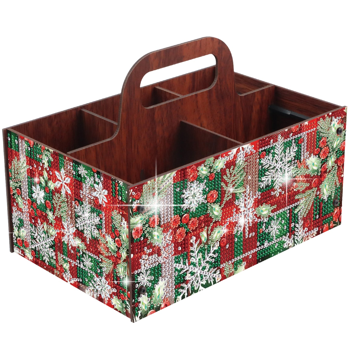 Gift DIY Wooden Diamond Art Painting Storage Box with Handheld Home Decor