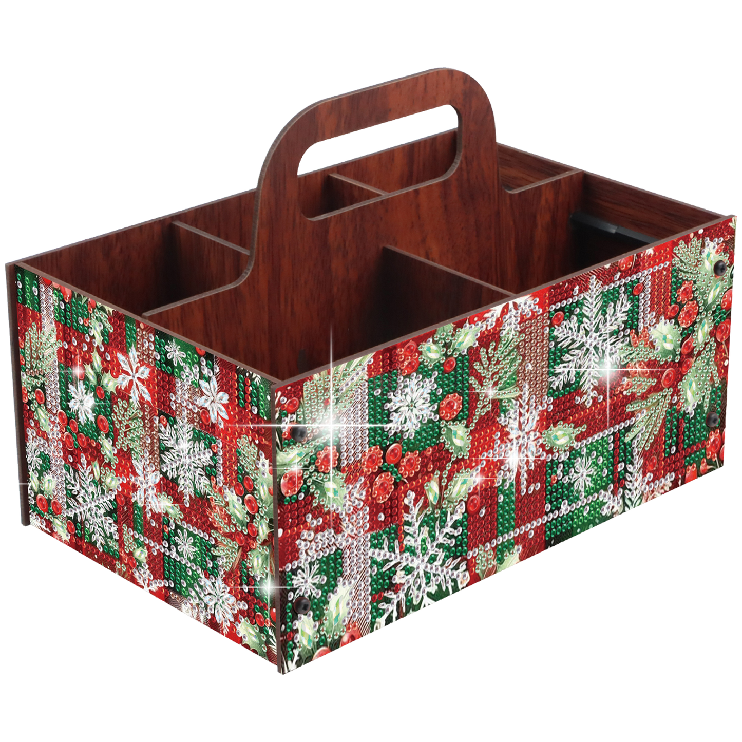 Gift DIY Wooden Diamond Art Painting Storage Box with Handheld Home Decor
