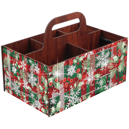 Gift DIY Wooden Diamond Art Painting Storage Box with Handheld Home Decor
