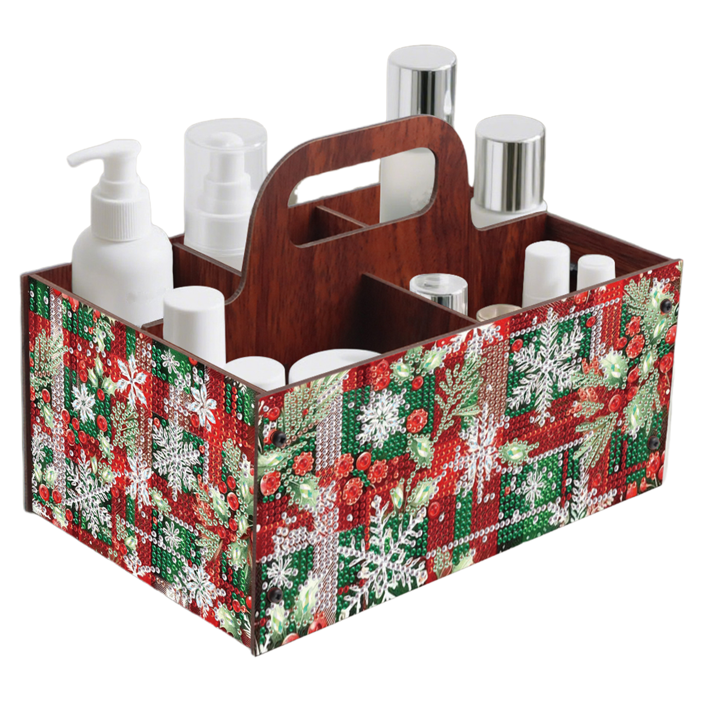 Gift DIY Wooden Diamond Art Painting Storage Box with Handheld Home Decor