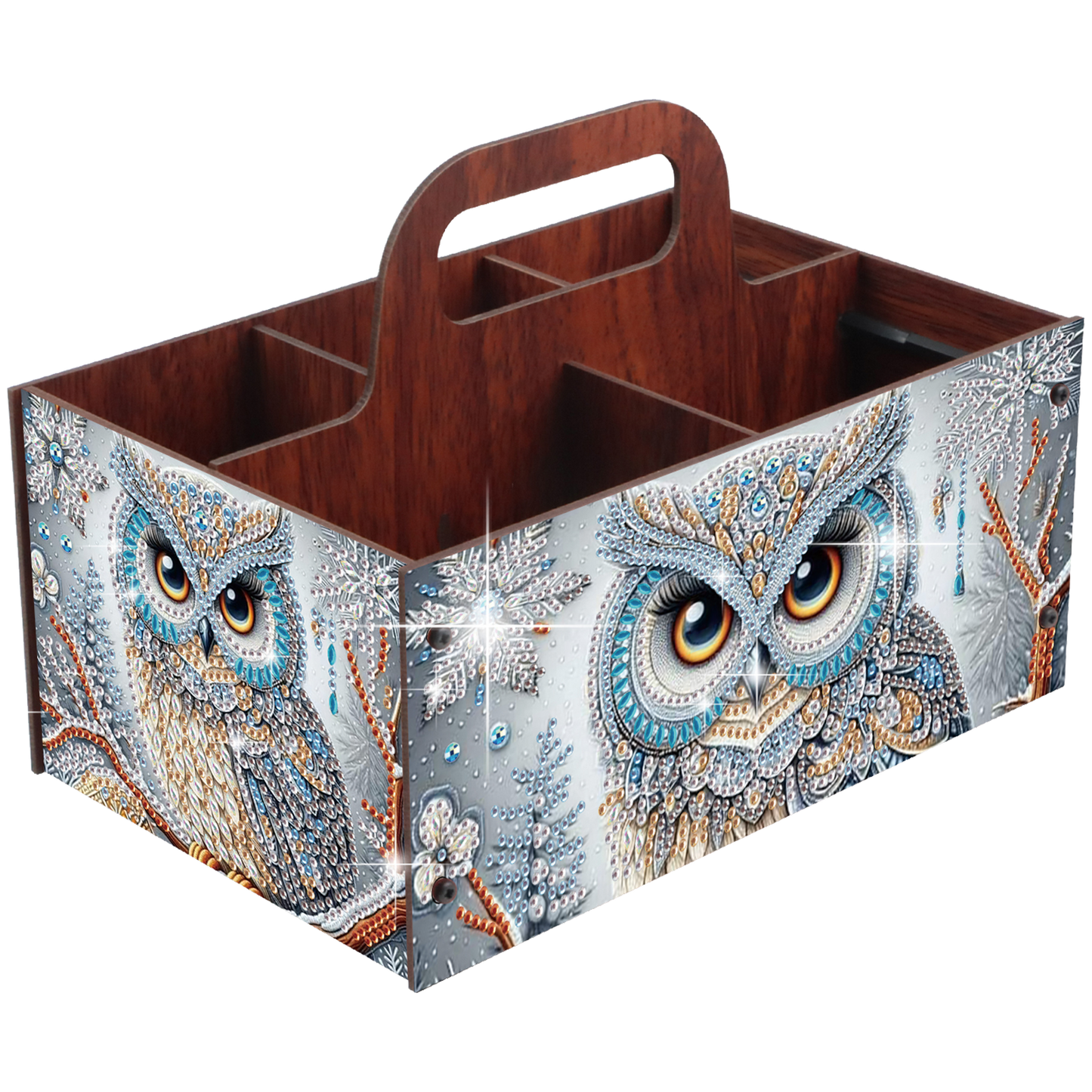 Owl DIY Wooden Diamond Art Painting Storage Box with Handheld Home Decor
