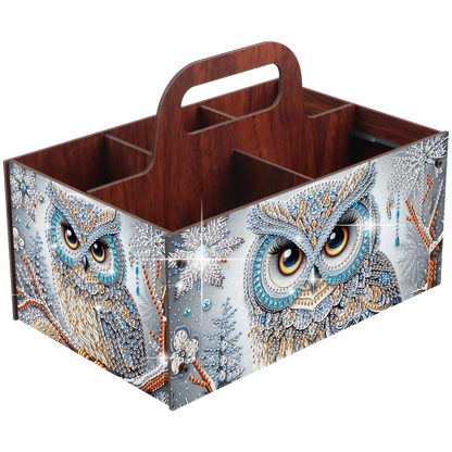 Owl DIY Wooden Diamond Art Painting Storage Box with Handheld Home Decor